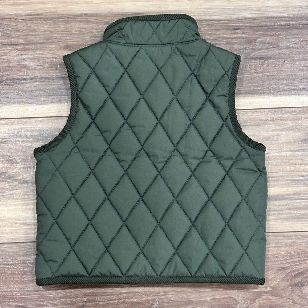 Janie & Jack Toddler Boys Olive Green Quilted Barn Vest 18-24 months NWT - Picture 4 of 6